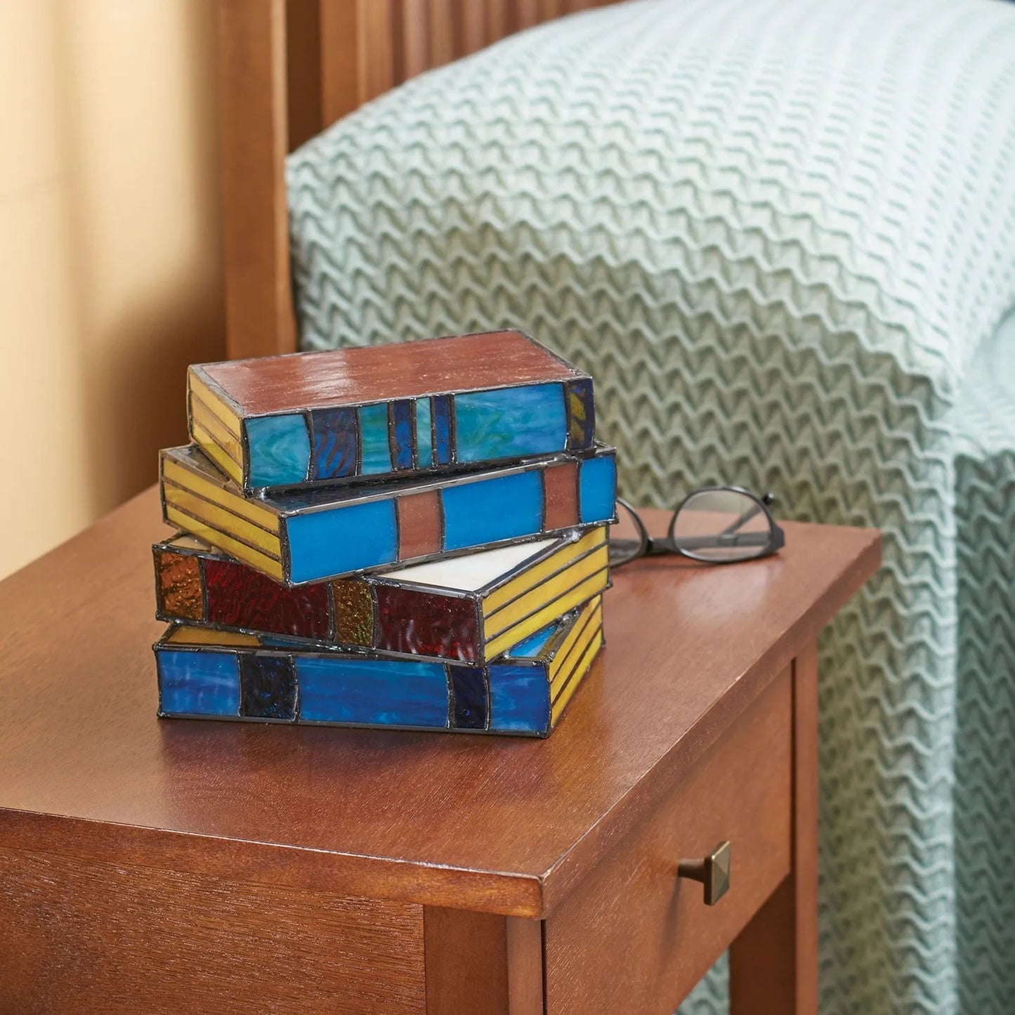 🎁-📚Stained Glass Stacked Books Lamp